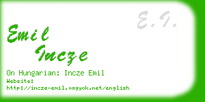 emil incze business card